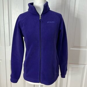 Girls COLUMBIA fleece jacket. Size L (14-16). Color purple.